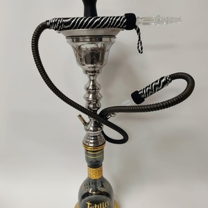 Set de Shisha/Hookah de Acero Inoxidable con Acabado Espejo, Base de Vidrio, Manguera Individual, Estilo Árabe para Bar o Salón - Product Image 6