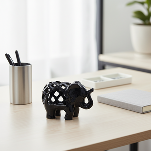 Bougeoir éléphant décoratif personnalisé en céramique pour la maison pour Noël Pâques Saint Valentin Anniversaire - Product Image 1
