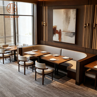 Canapé d'angle moderne en bois et tissu pour café et restaurant, table et chaises, mobilier pour l'hôtellerie commerciale