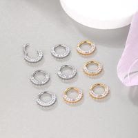 Anneau de segment articulé en titane personnalisé Zircon Cartilage Boucles d'oreilles créoles couleur or Septum Lobe Daith Rook Piercing Bijoux corporels