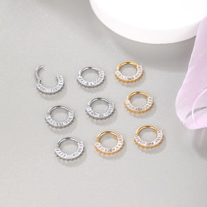 Anillo de segmento con bisagras de titanio personalizado, pendientes de aro de cartílago de circón, Color dorado, lóbulo del tabique Daith Rook, para el cuerpo Piercing, joyería - Product Image 3