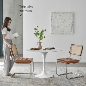Juego de mesa de comedor redonda y sillas, 3 piezas, diseño minimalista moderno para comedor, asientos cómodos, estilo artístico - Product Image 2