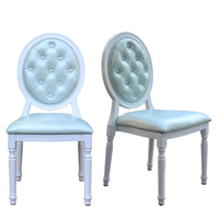 Chaise de salle à manger Louis moderne personnalisée en métal et aluminium avec dossier et coussin moelleux, mobilier de maison et de bureau, vente en gros d'usine