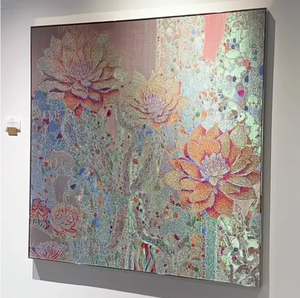 Mural de pared de malla jacquard metálica resistente al fuego y a la oxidación, arte de malla de alambre metálico de tamaño personalizado para vestíbulo de resort y centro comercial - Product Image 5