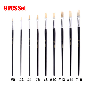 Pennelli Piatti Anti-Sfilacciamento FOSKA di Alta Qualità per Pittura Artistica con Impugnatura Comoda e Setole 100% Naturali di Maiale Bianco - Product Image 2