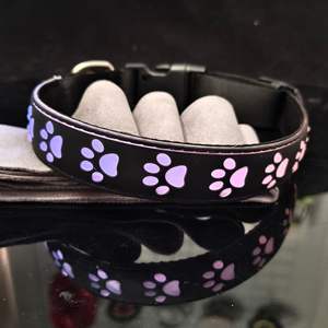 Coleira de Cachorro <span class=keywords><strong>LED</strong></span> de Luxo Recarregável USB HY <span class=keywords><strong>2026</strong></span> Nova e Mais Recente com Fitas e Padrão Sólido para Segurança Noturna Ajustável e com Luzes Piscantes - Product Image 3