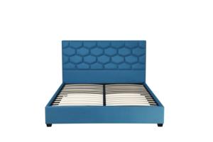 Base de colchón de tela con marco de cama de metal de princesa de lujo de fábrica certificada al por mayor Base de cama de metal para una sola persona Twin XL azul - Product Image 3