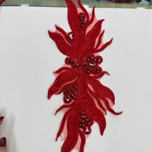 แผ่นปะติดพลอยเทียมสำหรับเย็บบนเสื้อผ้าแผ่นหลังเรียบลายดอกไม้สำหรับงานพรอม3D - Product Image 2