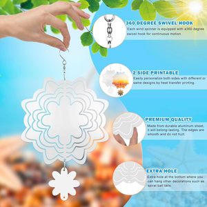 Productos en Blanco para Sublimación de Molinillos de Viento Cinéticos, Decoración de Jardín para Transferencia por Prensa de Calor, Molinillos de Viento para Sublimación de 8 Pulgadas - Product Image 5