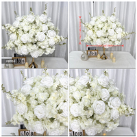 Maßgefertigte Luxuriöse Rosa Seidenrosen-Arrangement Große Hochzeitsbankett-Tischdekoration & Tischdekorationen Künstliche Blumenkugel