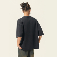 T-shirts oversize délavés à l'acide 350 GSM, T-shirt personnalisé avec logo, en coton à manches courtes, coupe carrée, style streetwear pour hommes
