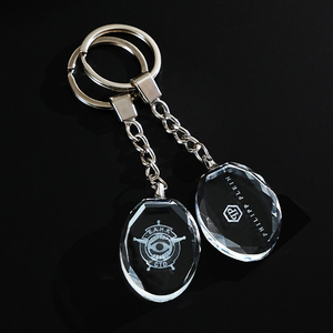 Thiết kế mới tùy chỉnh <span class=keywords><strong>3D</strong></span> khắc laser tinh thể thủy tinh ảnh Keychain thủy tinh Móc chìa khóa - Product Image 3