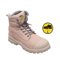 Sepatu Kerja Safety Pria Premium dengan Ritsleting Samping Anti Benturan dan Pelindung Baja untuk Perlindungan Pekerja Bengkel