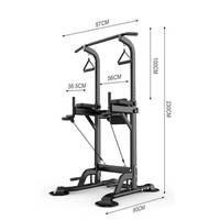 Torre de Ejercicios Multifuncional Ajustable con Barra para Dominadas y Flexiones, Máquina de Entrenamiento de Fuerza