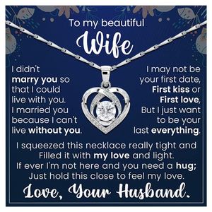 Collar <span class=keywords><strong>para</strong></span> <span class=keywords><strong>mi</strong></span> esposa, circonita blanca brillante, collar de plata de ley con forma de corazón <span class=keywords><strong>para</strong></span> mujer, regalos de amor eterno <span class=keywords><strong>para</strong></span> el Día de San Valentín - Product Image 1