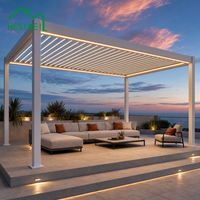 Pergola bioclimatique motorisée HESIWEI en aluminium à lames orientables pour jardin extérieur