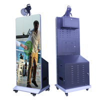 Grande cabine photo à miroir magique cabine photo instantanée avec appareil photo et imprimante kiosque photo portable en option avec roues