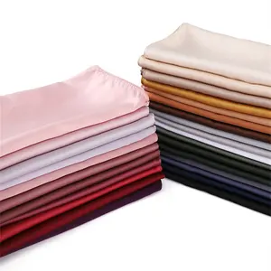 中国厂家直销供应Tissu En Soie优质奢侈品马来西亚新款素色方形围巾缎面丝绸头巾