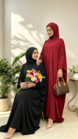 6198 #   Robe longue respirante à manches longues avec capuche pour femme musulmane du Moyen-Orient, Abaya, robe de prière islamique