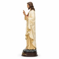 Statues de Saint Jésus et de la Vierge Marie en résine durable, peintes à la main, pour la décoration religieuse de la maison et de l'église