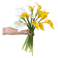 Bunga Calla Lily EVA Real Touch, Bunga Artifisial Realistis Grosir Warna Putih untuk Dekorasi Meja Tengah, Pesta Pernikahan, dan Rumah
