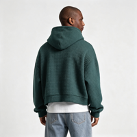 Sweat à capuche zippé intégral en molleton épais 100 % coton 400-450 g/m² pour homme, coupe oversize, style vintage, en tissu French Terry