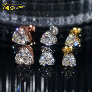 Joyería Fina para Mujer, Pendientes de Plata 925, con Certificado de Autenticidad, Forma de Corazón, Moissanita, Listos para Enviar - Product Image 1