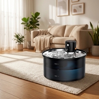 Distributeur d'eau intelligent et élégant pour chat et chien, alimenté par batterie, en acier inoxydable, étanche IPX7, capacité de 3,2 L
