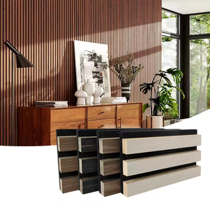 Panel de rejilla decorativo <span class=keywords><strong>acústico</strong></span> de tablero de madera absorbente de sonido de pared espacial comercial al <span class=keywords><strong>mejor</strong></span> precio - Product Image 1