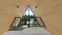 Maison de villégiature préfabriquée de luxe, hôtel en conteneur maritime, cabane à 2 chambres, maisonnette à toit triangulaire avec salle de bain et cuisine