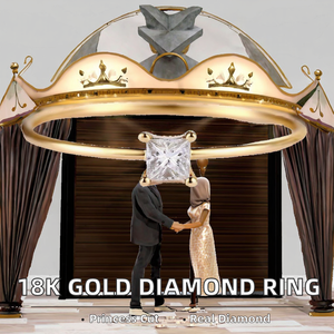 Trendy 18K Solid Gold Natural Diamond <b>Ring</b> Dainty <b>Custom</b> Wedding Engagement Jewelry for Ladies Classic Style - Product Image 4