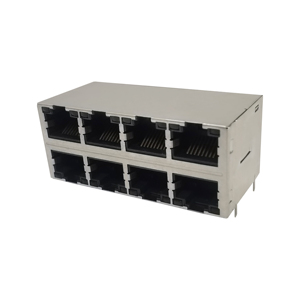 2xN RJ 45 Connector 10P8C Ethernet Jack 2*4 <strong>Port</strong> RJ-45 JC0-0131 DA6T00101 DA6T10303 DU1T202A1 - Product Image 1