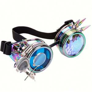 Gafas de Sol Steampunk Redondas Vintage para Hombre y Mujer, Gafas Góticas con Luz LED, Gafas Punk, Venta al Por Mayor de Fábrica a Precio Económico - Product Image 4