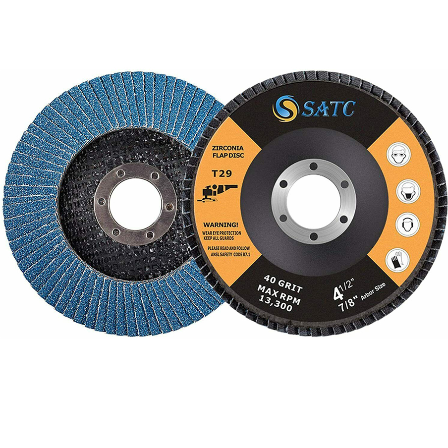 SATC 20PCS 4.5 in Flap Discs 40 60 80 120 Grit Angle Grinder Sanding Grinding Wheels