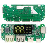 Module de charge à affichage numérique pour batterie au lithium 18650, 5V2.4A, avec trois ports de charge, double sortie USB avec module d'affichage boost