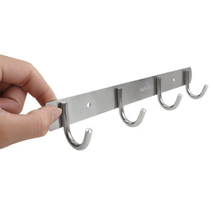 Wei Privilege Stainless Steel Wall <b>Hooks</b> 304 Rectangle Minimalist Easy Install Kitchen <b>Bathroom</b> Towel Coat Rack - Product Image 2