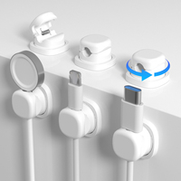 6 pièces auto-adhésif magnétique câble organisateur Clips support de fil en plastique pour la gestion du cordon de bureau pas de perceuse requise rangement de table