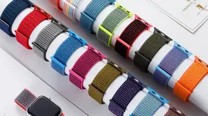מכירה גבוהה אופנה צבעוני ספורט ניילון בד להקת שעון רצועת 38mm 40mm 42mm 44mm עבור אפל שעון סדרה