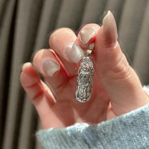 Pendentif Pixiu en argent pur S925, nouveau style chinois rétro, design élégant et original, pendentif en cuivre à la mode, pendentifs en cristal, breloques - Product Image 2