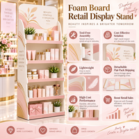 Présentoir portable haut de gamme en mousse PVC avec découpe sur mesure, montage facile, support de sol robuste pour comptoirs de marque