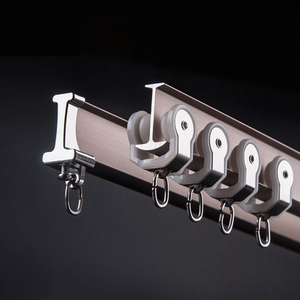 Juego de barras de cortina IKSUN, Riel de cortina curvo blanco marfil, Riel de cortina de techo de aleación de aluminio doble resistente - Product Image 4