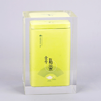 Vente en gros Écologique Clair Poli Acrylique Cube Vitrine Solide Acrylique Bloc avec Sérigraphie Logo Forme Carrée