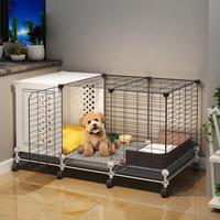 Cage pour chien moderne en tube carré robuste avec toit et roues, emballage en boîte pour chiens de petite/moyenne/grande taille