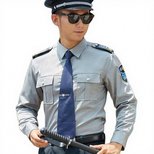 Camisa de uniforme de seguridad unisex gris de manga larga Elevencia Industries con hombreras, parche para insignia y fusión sin costuras para detección de agujas - Product Image 1