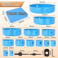 Kit d'outils de perçage multifonctionnel 17 pièces pour la menuiserie, ensemble de scies cloches pour la découpe du bois, du métal et de l'acier inoxydable