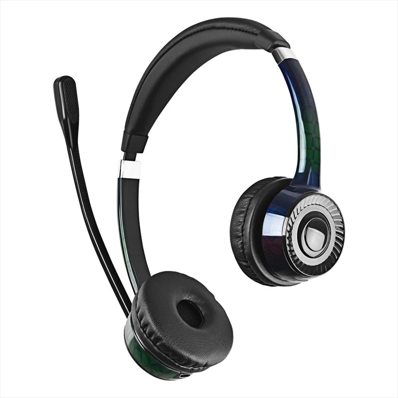 Casque de centre d'appel sur les écouteurs stéréo casque léger avec micro pour le bureau