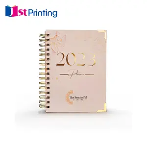 2024 कस्टम मुद्रण डायरी जर्नल नोटबुक कस्टम आकार रंग कवर सर्पिल बाध्यकारी स्वयं देखभाल दैनिक साप्ताहिक योजनाकार