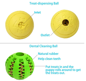 5 funciones diferentes goma dentición diente masticar bola interactiva pequeño gato grande perro rompecabezas juguetes para dispensar alimentos Tratar - Product Image 4