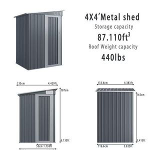 Abri de jardin moderne en acier avec aérations 6x4 pieds, pour outils de jardin et utilisation en extérieur - Product Image 5