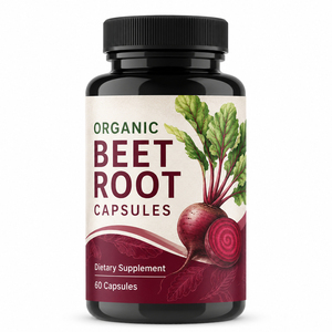 Capsules de racine de betterave biologique de haute qualité, vitamines B9 B12, extrait complexe 5-en-1, santé digestive, soutien immunitaire, antioxydant - Product Image 1